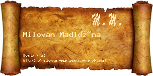 Milovan Madléna névjegykártya